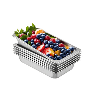 Stainless steel steam table pans for high-volume food preparation